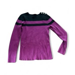 Ralph Lauren Purple and Black Crew Neck Sweater